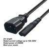 IEC320 C14 to C7 Cord Male to Female Power Adapter