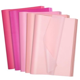 woric 60 Sheets of Tissue Paper, 35 x 50 cm, Pink Tissue Paper Packaging Material, Craft Paper, Gift Wrapping Paper for DIY Crafts, Wedding, Birthday (5 Colours)