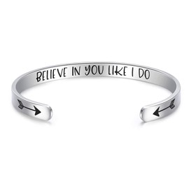 CERSLIMO Friendship Bracelet for Womens - Inspirational Friendship Gifts for Best Friend, Motivational Cuff Bangle for Sister Mother Teacher Gifts Bracelet Birthday Christmas Gifts, Believe In You
