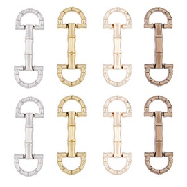SUPERFINDINGS 8Pcs 4 Colors Alloy D Ring Snaffle Bit Buckles Colorful Horse Bit Buckle Double Bit Buckle for DIY Shoes Buckle Bag Cloth Decoration,2.5inch