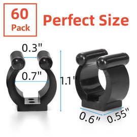 Pumtus 60 Pack Fishing Pole Holder Clips, Billiards Pool Cue Clips, Plastic Fishing Rod Clips, Snooker Cue Locating Clips, Fishing Pole Storage Clips for Fishing Rod, Pool Cue