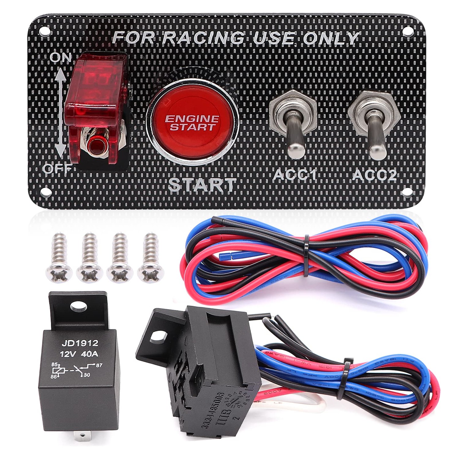Taxutor 12V 30A 4-in-1 Ignition Panel Kit, Aluminum Alloy Switch Panel ...