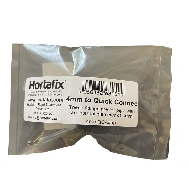 4mm (ID) Micro Irrigation Pipe to Quick Connect Adaptor Hozelock