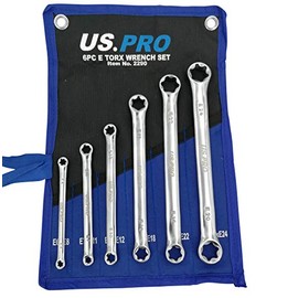 Double Ring Spanner Set E6-E24 Ring Spanner 6 Pieces. E-profile for external Torx screws