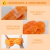 BADGIRRL 3 PCS Orange Spa Headbands and Wrist Set for