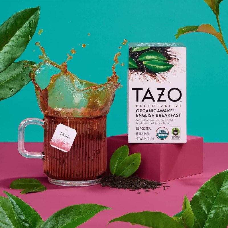 TAZO Awake English Breakfast & Chai Tea Bundle, 32 Tea