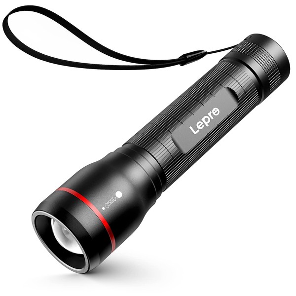 Lepro LED懐中電灯 OSRAM社製超高輝度LED搭載 単三電池対応 ハンディライト フラッシュライト 強力 軍用 【LE3000/超高輝度/ズーム式/5つ点灯モード/防滴】電池式 防災