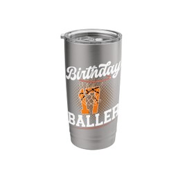 17th Basketball Birthday 17 Year Old Basketball Player Stainless Steel Insulated Tumbler