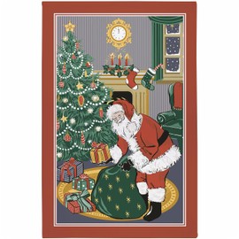 Ulster Weavers - Traditional Santa Claus Tea Towel (74 x 48cm) - 100% Cotton - Washable - Father Christmas Dish Cloths/Dish Towel - Christmas Tea Towel in Red - Kitchen Accessories & Decor