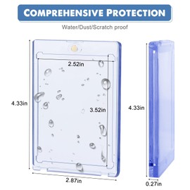 Card Protectors Magnetic Card Holder Plastic Card Sleeves Hard Plastic Trading Card Case Transparent Blue Cards Sleeves for Standard Cards Sports Cards Baseball Cards (14 Pieces)