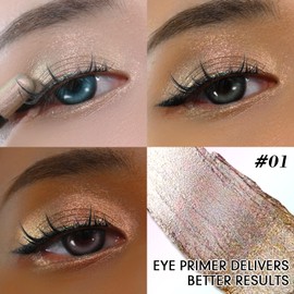 CHARMACY Duochrome Long Stay Eyeshadow Stick, Creamy Eye Shadow Stick, Multicolor-Shifting Glitter Eyeshadow, Waterproof & Smudge-Proof, High Pigmented, Built-in Smudger #01