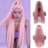 AFBeauty Pink Lace Front wigs for Women Peach Pink Synthetic