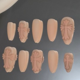 ✝️Liquid Chrome Cross [Handmade Nail Tip] - Short Square / ✝️Liquid Chrome Cross [수제네일팁] - 숏스퀘어