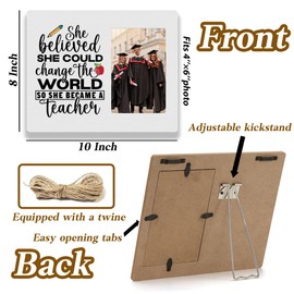 Teacher Graduation Picture Frame Teacher Graduation Gifts for Her Friends College Masters Senior Degree Graduation Gifts for Women She Believed She Could Graduation Photo Frame Decorations for Home
