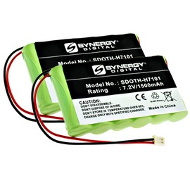 Synergy Digital Alarm System Batteries, Compatible with Ademco Lynx Touch Control Panels Alarm System, (Ni-MH, 7.2V, 1500 mAh), Pack Includes: 2 x SDOTH-H7101 Batteries