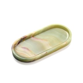 GarnCeilo Natural Marble Decorative Tray, 9.8”x4.4”, Green
