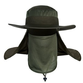 Mens Outdoor Legionnaire Hat Camping Fishing Hunting Fully Sun Protection Hat Cap with Flap Neck Protector Detachable Mesh UPF 50+ Anti-UV Summer Beach Trekking Hat