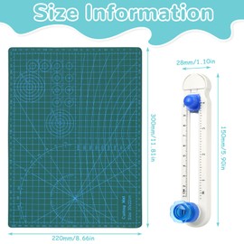 Circle Cutter Paper Cutting Mat Set, Circle Cutter, Circular Paper Cutter, Adjustable with A4 Cutting Mat for DIY Greeting Cards, Cuts Various Types of Paper