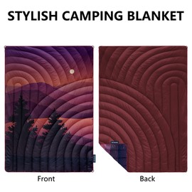 hotkoko Camping Blanket,Lightweight Down Alternative Puffy Printed Camping Blanket Packable Outdoor Blanket for Camping,Traveling, Stadium, Hiking, Picnics