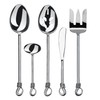 Gourmet Settings 5-Pieces Hostess Silverware Twist Collection Polished Metal Flatware