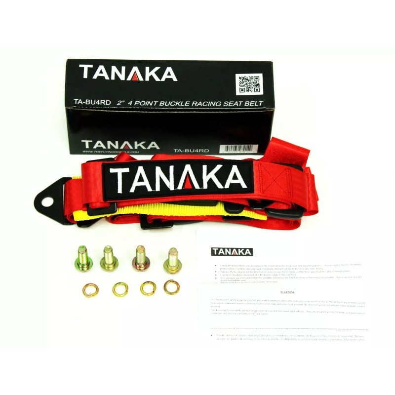 TANAKA 2 X TANAKA UNIVERSAL RED 4 POINT BUCKLE RACING