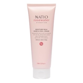 Natio Australia Rosewater Hydration Moisture Rich Hand and Nail Cream, 100 ml - Soothing, Softening Hand Cream - Hand Lotion for Dry Cracked Hands