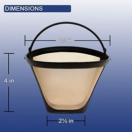 GoldTone Reusable #4 Cone Coffee Filter for Moccamaster Coffee Makers