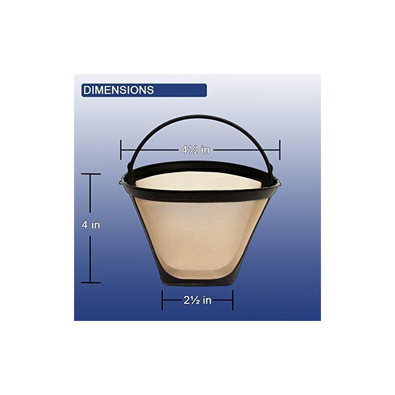 GoldTone Reusable #4 Cone Coffee Filter for Moccamaster Coffee Makers