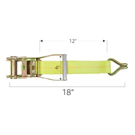 Boxer 2IN. x 1FT. Twin J Hook Ratchet Replacement End 2 Pack, Made for Heavy Duty 1 to 2 in. Ratchet Straps, for Flatbed Trucks and Trailers 10,000 LBS