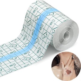 Tattoo Aftercare Waterproof Bandage,8" x 6 Yard,Waterproof Transparent Film,Latex-Free Second Skin Bandage Tattoo Cover Up Patch for Faster Tattoo Healing Recovery and Skin Care Protection