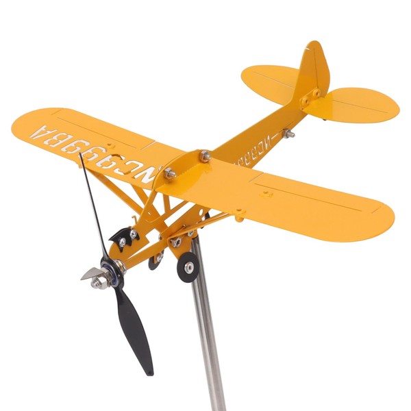Piper J 3 Cub Airplane Wind Gauge, Sturdy Metal Construction, Use for Your Garden, Garden Decor, Anemometer, Flower Garden, House, Barn or Patio (8" x 12" Length)