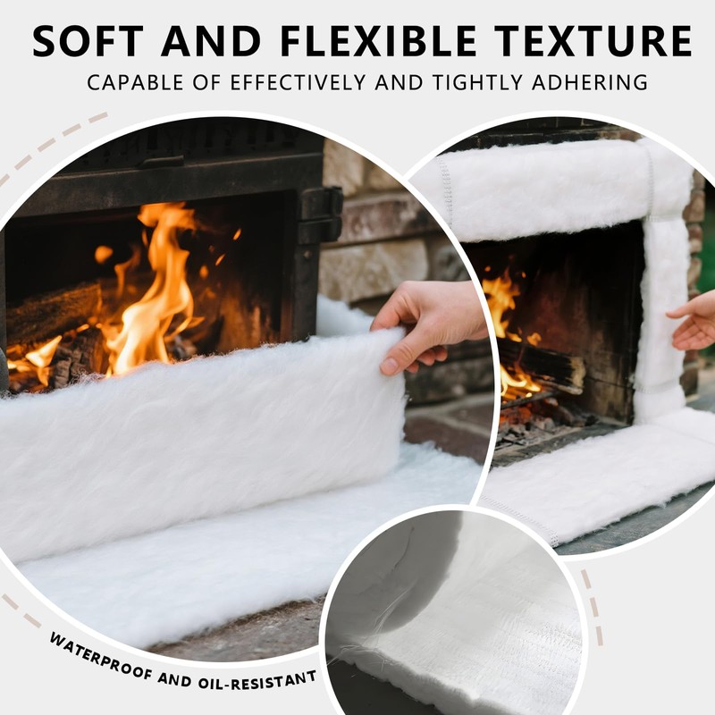 DOTUHAO Ceramic Fiber Insulation, 24"x8"x1"Thick Fireproof Insulation Blanket, 2300F High