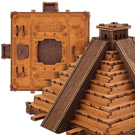 WOODEN.CITY Inca Pyramid Puzzle Box – 3D Escape Room Puzzle for Adults – DIY Pyramid Puzzle with Hidden Compartments & Mechanical Riddles – 167 Laser-Cut Pieces, Spare Parts & Birch Wood Assembly Kit
