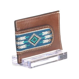 ARIAT Money Clip Southwest Inlay Wallet, Brown, brown