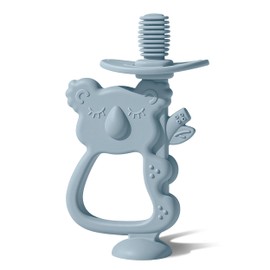 Moonkie Teething Toy, Safe & Easy to Hold BPA Free Silicone Teethers, 360° Baby Toothbrush with Suction Base, Teether Toys Best for Babies 6-12 Months (Koala Ether)