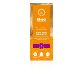 khadi Plant-Based Hair Colour, Medium Blonde, Hair Colour for Medium & Golden Blonde, Natural Hair Colour, 100% Vegetable, Natural & Vegan, Natural Cosmetics, 100 g