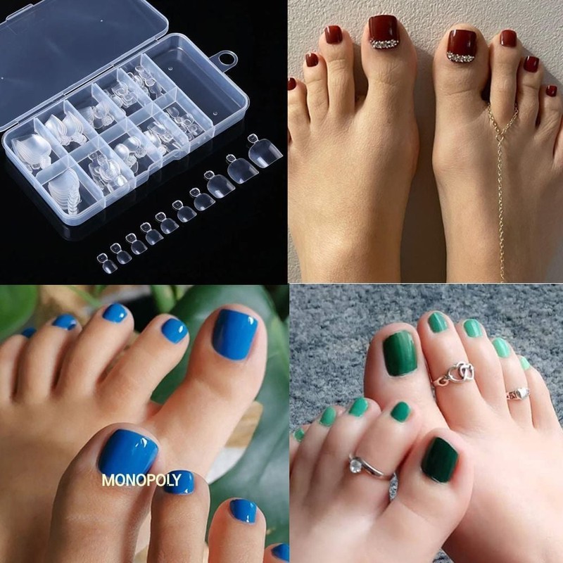 Naekkeodeugtem Reinforced Nail Tips Pedicure Tips 100pcs Beauty Materials