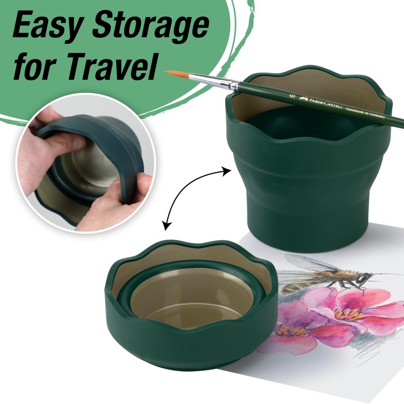 Faber-Castell Clic & Go Artist Water Cup - Dark Green,