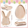 Singhoow 2 Pcs Easter Bunny Charcuterie Boards Egg Wooden Serving