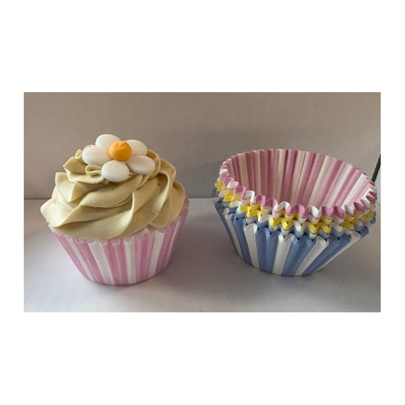 Anniversary House Pack of 75 Stripe Cupcake Cases for Spring