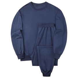Hill Top Cloud Men's Pajamas, Spring, 100% Cotton, Sweat Pajamas, Long Sleeve, Loose, Loungewear, Top and Bottom Set, Loungewear, Sweat Absorbent, Breathable, Skin-friendly, Plain, Gift, For All Year