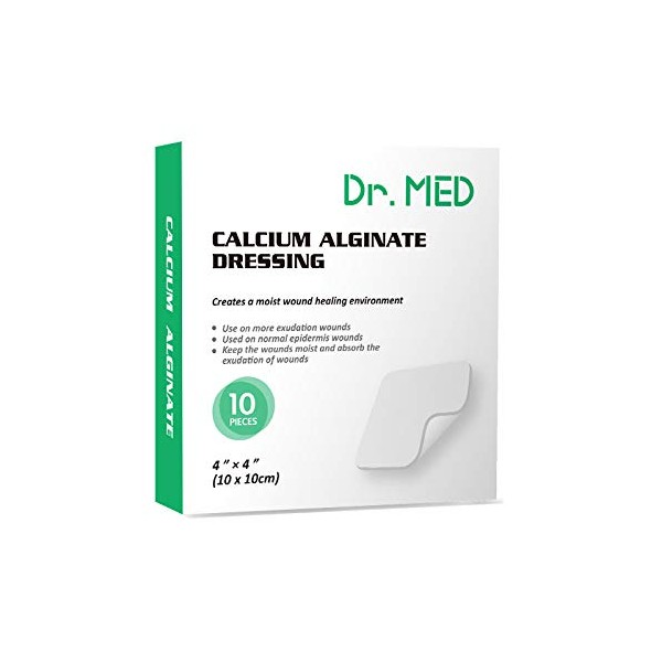 Calcium Alginate Wound Dressing Absorbent Pads 4"x4" 10 pcs per Box