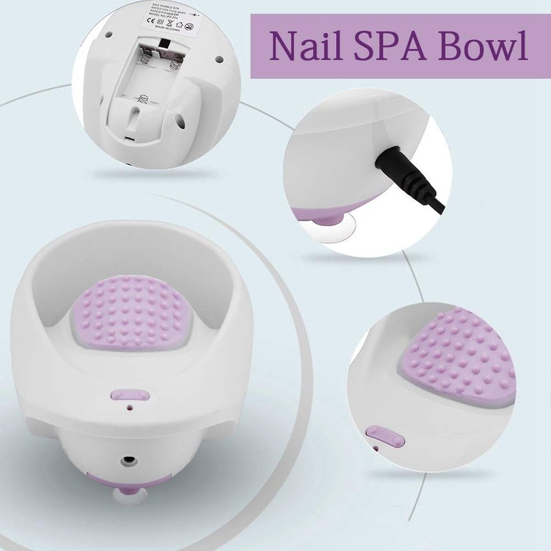 Electric Manicure Bowl with Vibration Large Water Reservoir Nail Soaking