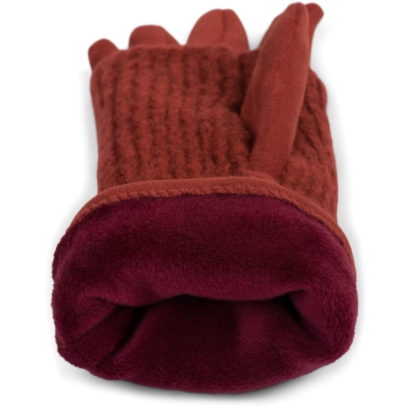 styleBreaker Women's Touchscreen Fabric Gloves with Removable Knitted Cuffs, Warm,