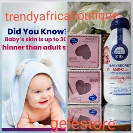 baby secret 3pcs. Baby SECRET Milk Amino Acid Baby Lotion & 2 Bar Soap. Infant & Up👌