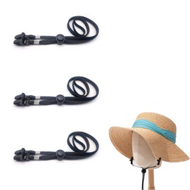 Doyime Hat Strap (Set of 3) Cap Keeper Hat Clip Windproof Hat Clip Fixed Fall Prevention Detachable Adjustable Lightweight Wind Prevention International Travel Convenient Goods for Fishing, Kayaking,