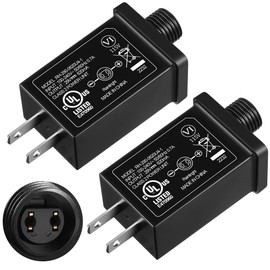 Feekoon 29V 18W Class 2 LED Power Supply Transformer Replacement, Waterproof IP44 US Plug Adapter, Seasonal LED Driver Low Voltage for Christmas Lighting Holiday String Light Outdoor (2 Packs)