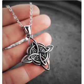 Fashion Jewelry WICCA PAGAN WITCH SYMBOL CELTIC KNOT Pendant 22" 925 Sterling Silver Necklace