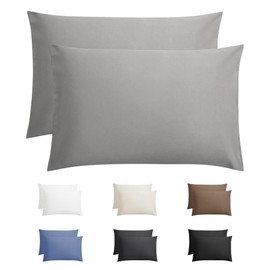 Sleeptime Cushion Cover 60 x 70 cm, Grey, Set of 2, 100% Cotton, Cushion Cover 60 x 70 cm, with Hotel Cover