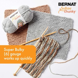 Bernat Softee Chunky Faded Denim Yarn - 3 Pack of 100g/3.5oz - Acrylic - 6 Super Bulky - 108 Yards - Knitting/Crochet